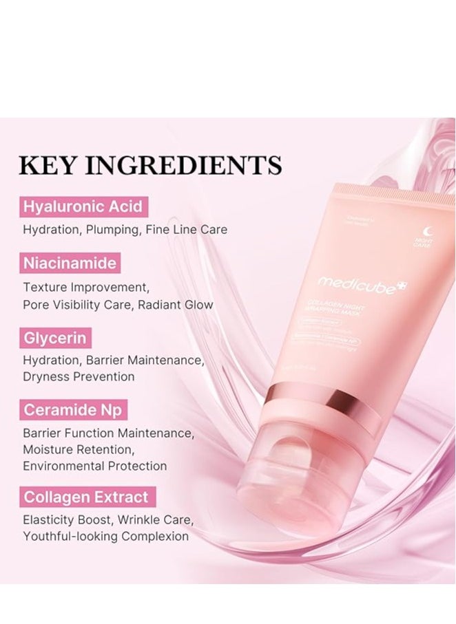 Medicube - Medicube Collagen Overnight Wrapping Peel Off Facial Mask Pack - Elasticity & Hydration Care, Reduces Sagging & Dullness - Hydrolyzed Collagen For Glowing Skin - Korean Skin Care, 2.53 fl.oz - Image 1