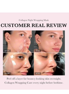 Medicube Medicube Collagen Overnight Wrapping Peel Off Facial Mask Pack - Elasticity & Hydration Care, Reduces Sagging & Dullness - Hydrolyzed Collagen For Glowing Skin - Korean Skin Care, 2.53 fl.oz  - Image 5