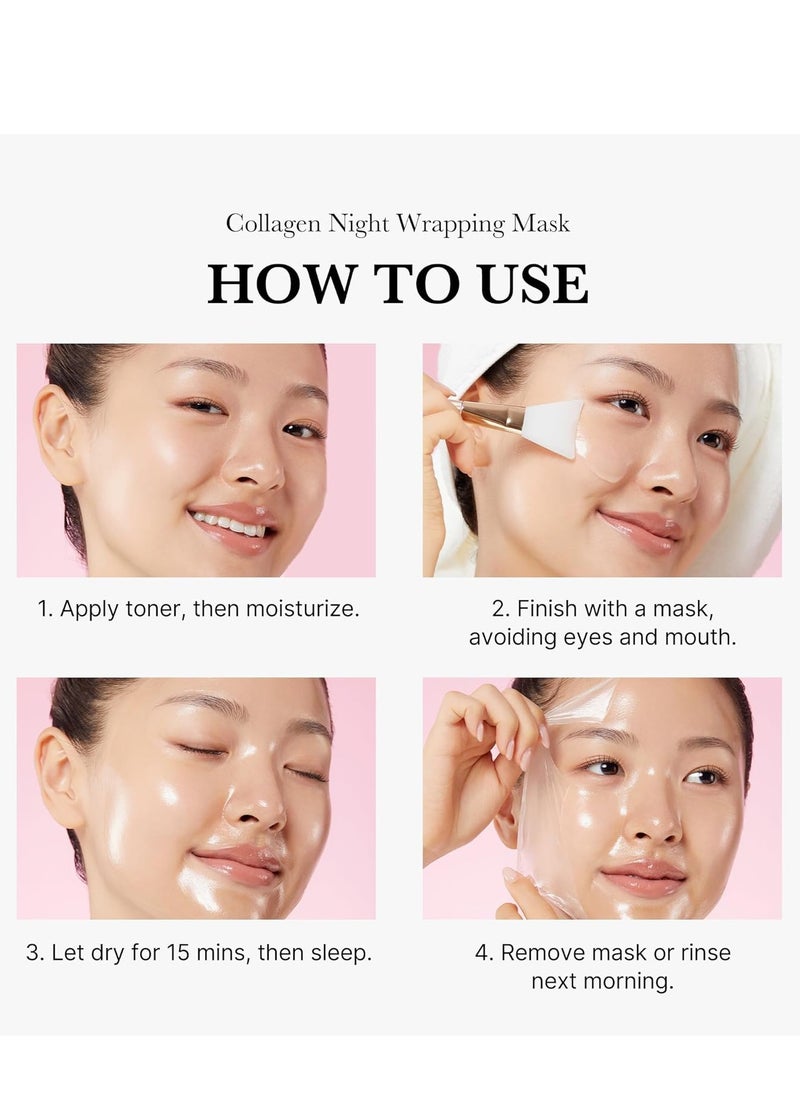 Medicube - Medicube Collagen Overnight Wrapping Peel Off Facial Mask Pack - Elasticity & Hydration Care, Reduces Sagging & Dullness - Hydrolyzed Collagen For Glowing Skin - Korean Skin Care, 2.53 fl.oz - Image 1
