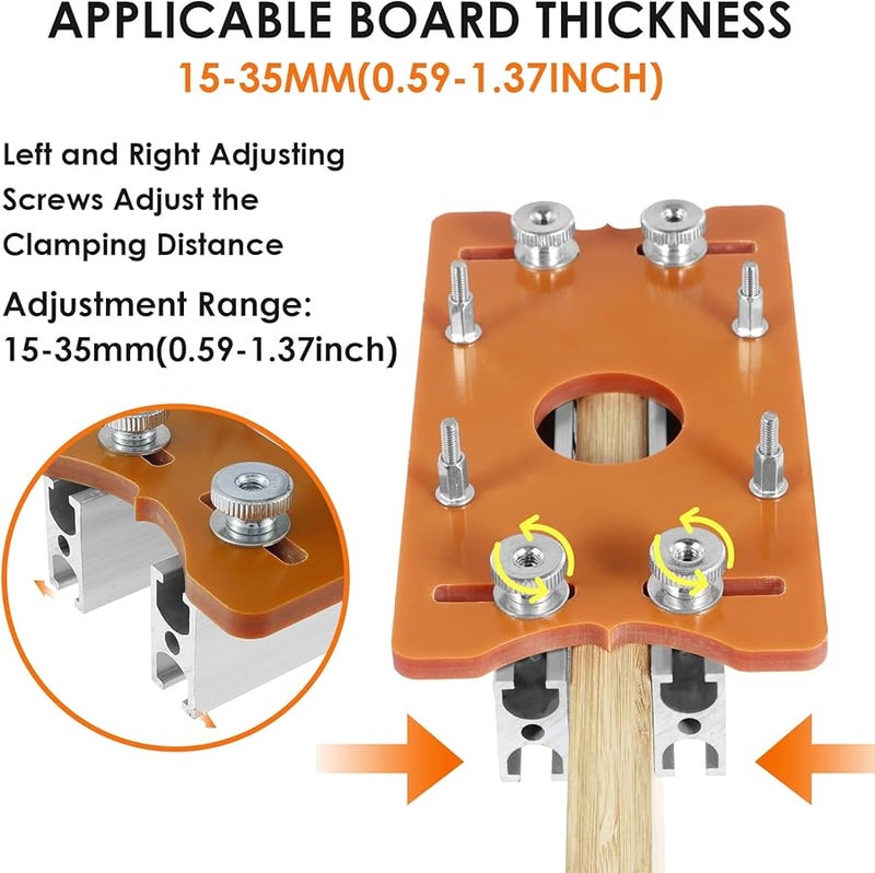 Orange 3 Piece Set Wood Router Slotting Bracket Stable Invisible Fastener Dust Proof Hole - Image 2