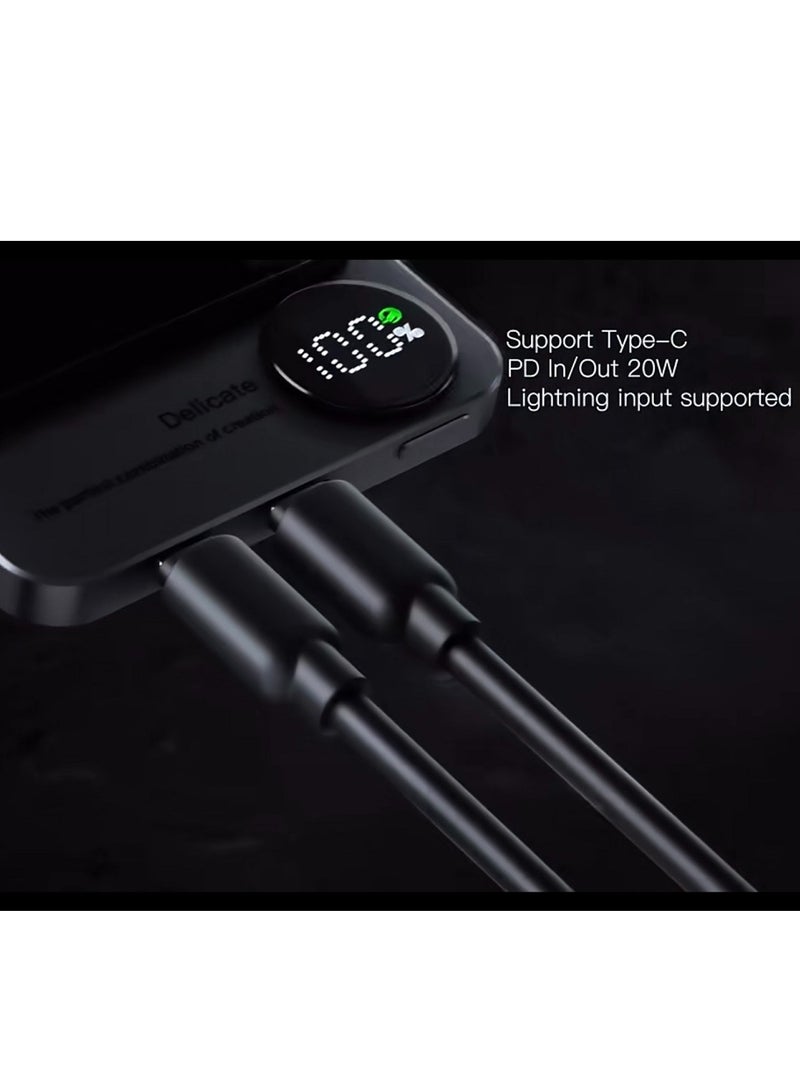 دولتري أحدث شاحن محمول 20 وات 10000 مللي أمبير في الساعة باور بانك صغير، باور بانك مغناطيسي لاسلكي سريع الشحن من سبائك الألومنيوم مع شاشة LED Q9 (أخضر) - Image 4