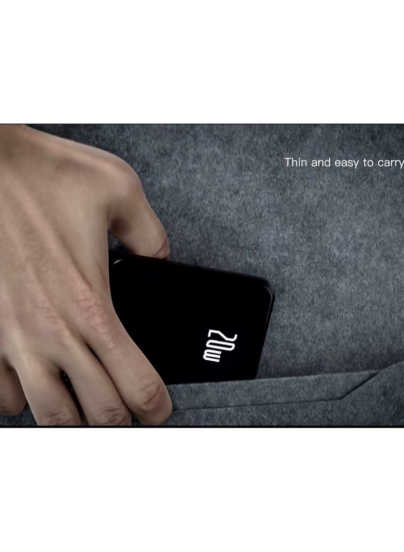 دولتري أحدث شاحن محمول 20 وات 10000 مللي أمبير في الساعة باور بانك صغير، باور بانك مغناطيسي لاسلكي سريع الشحن من سبائك الألومنيوم مع شاشة LED Q9 (أخضر) - Image 5