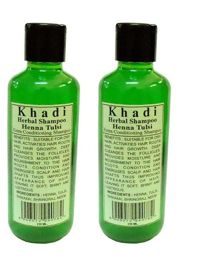 Khadi Herbal Henna Tulsi Extra Conditioning Shampoo Sls & Paraben Free 210Ml (Set Of 2) - Image 1