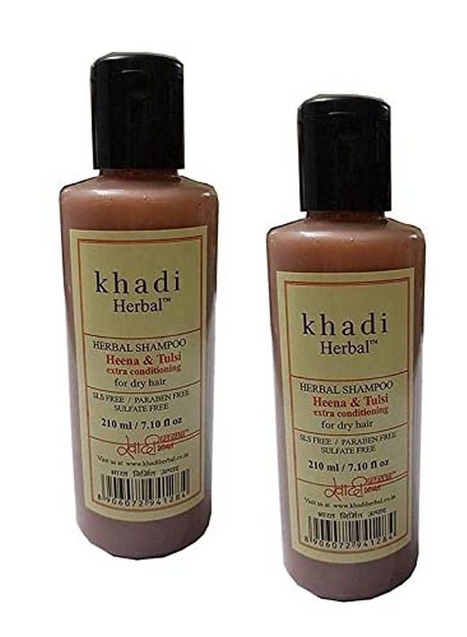 Khadi Herbal Henna Tulsi Extra Conditioning Shampoo Sls & Paraben Free 210Ml (Set Of 2) - Image 4