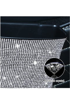 Excefore Car Trash Can, Hanging Wastebasket with Sparkling Rhinestones,  for Desk Car small-trash Portable Mini Dustbin, Vehicle Litter Storage Accessories, Office Kitchen Home  - Image 5