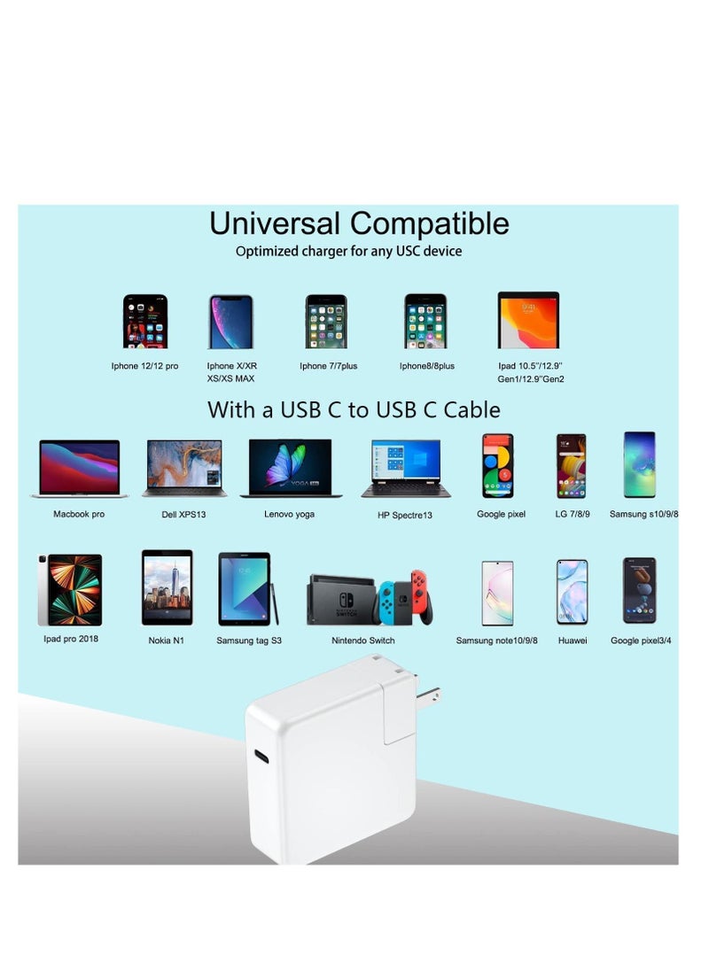 Generic - 87W USB C Power Adapter Compatible with M-ac Book Pro Charger, USB C 87W 61W PD Power Delivery Fast Charging Compatible with Mac book Pro 13 Inch 15 Inch Mac Book Air Samsung Lenovo - Image 1