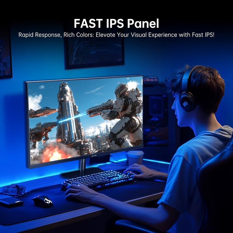 KTC 24 Inch 180Hz/190Hz FHD Gaming Monitor H24F8, PC Computer Monitor, Fast IPS Panel, 2 HDMI & 1 DP Port, Compatible Freesync, Bluelight Filter, Wall Mountable, 133% sRGB, HDR400 - Image 3