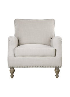 AtoZ Furniture Dove Nailhead Armchair in Ivory Color 