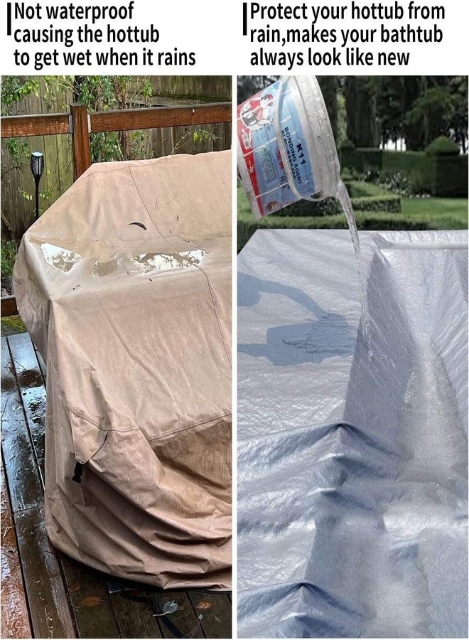 UCEDER Hot Tub Cover Spa Cover Guard Waterproof 170G Top Polyethylene Hot Tub Sun Shield(102"x90"x35") - Image 4