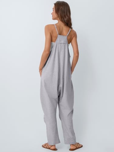 AUTOMET Summer Maternity Clothes Outfits Plus Size Loose Comfy Womens Jumpsuits Casual Rompers Soft Trendy Overalls Jumpers 2025 Gray L - Image 4