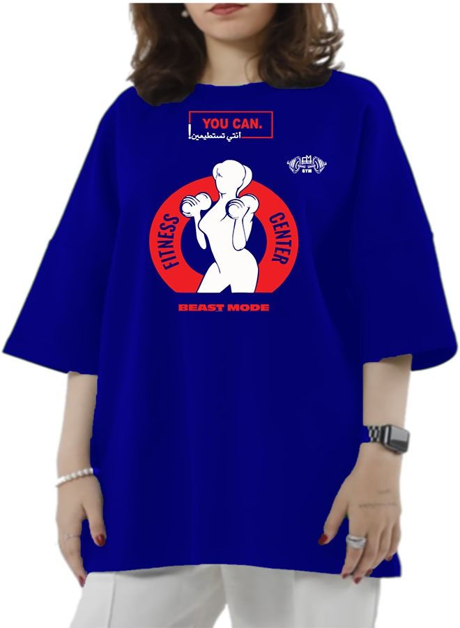 Genérico Women's Oversize T-shirt - FITNESS CENTER Printed for exercise, gym and bodybuilding 04 - Image 2