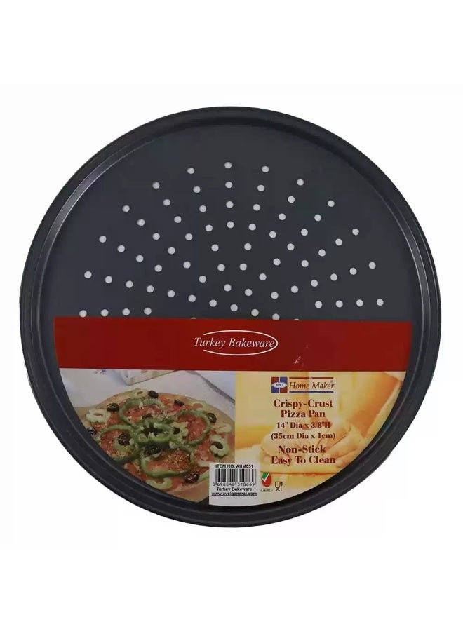 Home Maker AVCI Non-Stick Easy to Clean-Round Shape Crispy Crust Pizza Pan-35cm - Image 1