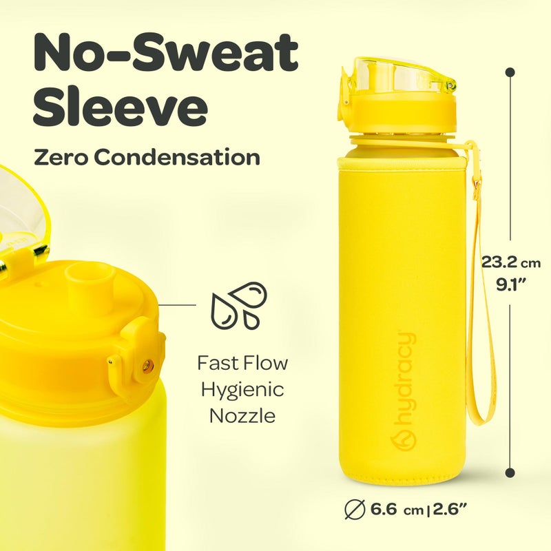 Hydracy Water Bottle with Time Marker - 500 ml 17 Oz BPA Free Water Bottle - Leak Proof & No Sweat Gym Bottle with Fruit Infuser Strainer - Ideal for Fitness or Sports & Outdoors - Image 5