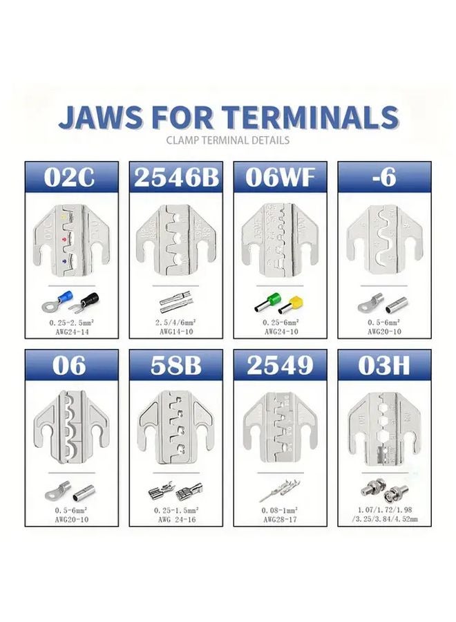 03H Jaw Professional Electrician Crimping Tool Kit Nickel Plated Alloy Steel - Image 3