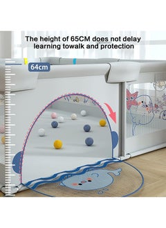 TDOO Baby Playpen for Toddler, Has 2 Handle Loops, Indoor & Ou r Kids Activity Center with Anti-Slip Base, Sturdy Safety Play Yard with Soft Breathable Mesh, Playpen for Babies  - Image 4