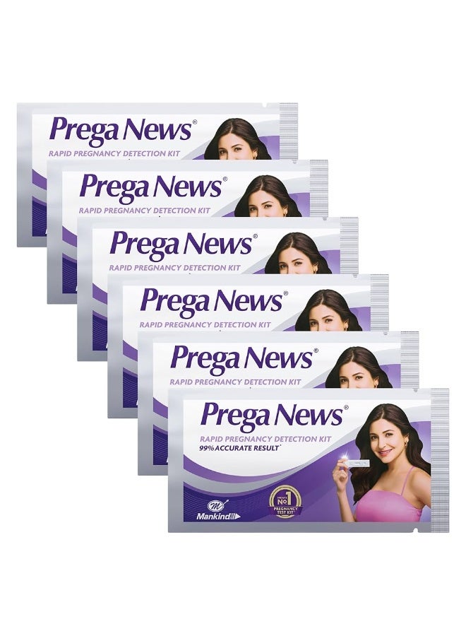 Pack of 6 One Step Urine HCG Pregnancy Test Kit