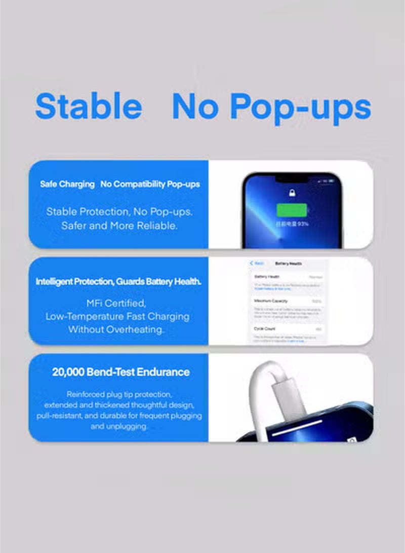 ابيل كابل USB-C إلى Lightning - 1 متر لأجهزة آيفون - أبيض - Image 3