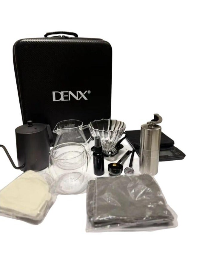 دينكس طقم صانع القهوة 12 قطعة V60 أدوات إكسسوارات القهوة مع حقيبة حمل محمولة طقم القهوة بالتنقيط DX2573 - Image 3