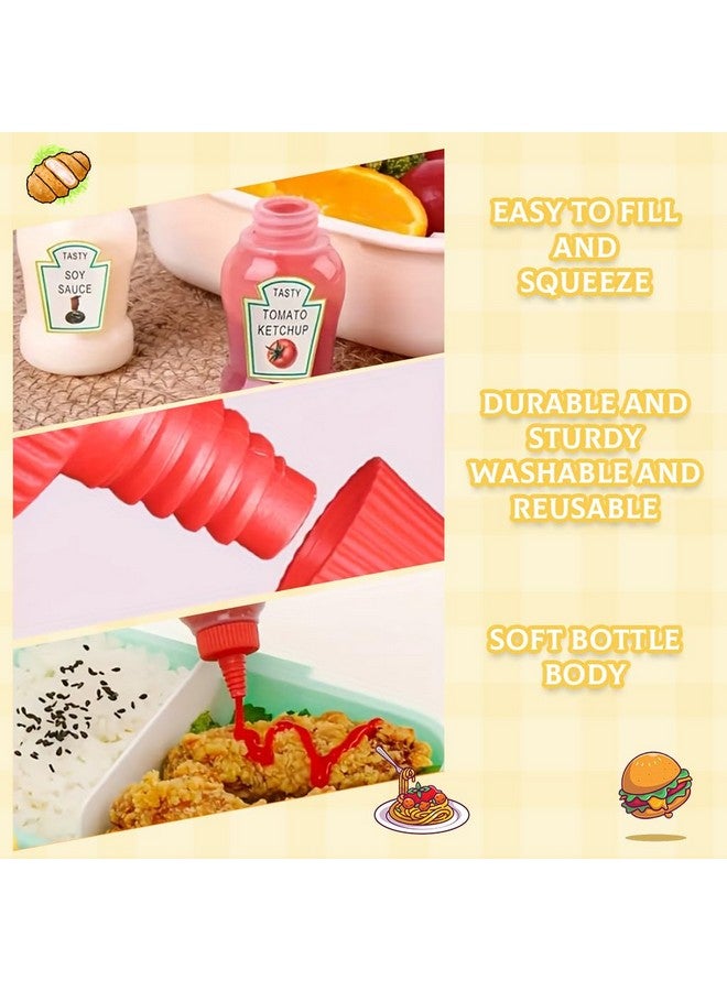 HASTHIP مجموعة زجاجات صلصة صغيرة وعددها 45 قطعة مع شوكات فواكه للأطفال - موزع صلصة محمول، زجاجات كاتشب وخلطات للغداء، النزهات، التخييم، الأنشطة الخارجية، متنوعة - Image 4