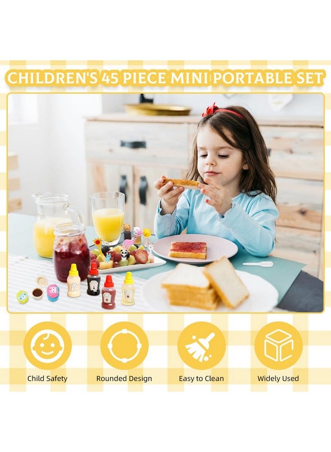 HASTHIP مجموعة زجاجات صلصة صغيرة وعددها 45 قطعة مع شوكات فواكه للأطفال - موزع صلصة محمول، زجاجات كاتشب وخلطات للغداء، النزهات، التخييم، الأنشطة الخارجية، متنوعة - Image 3