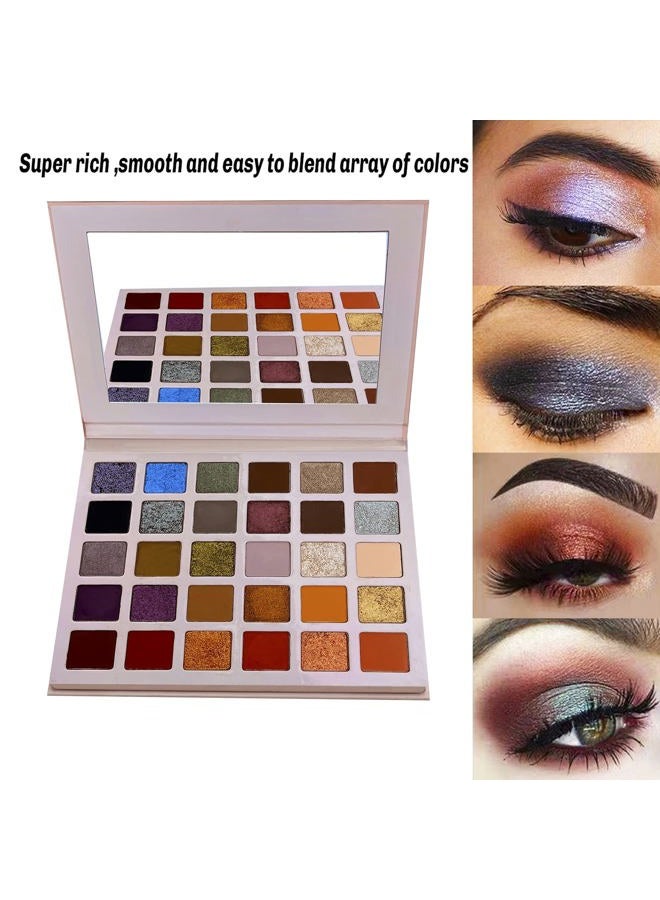SZDYM Professional super shine shimmer 30 color eyeshadow palette,high pigment matte+duochrome+shimmer,Cruelty- Free Makeup Pallet,Colorful Powder Long Lasting Waterproof Eye Shadow (make up-2) - Image 5