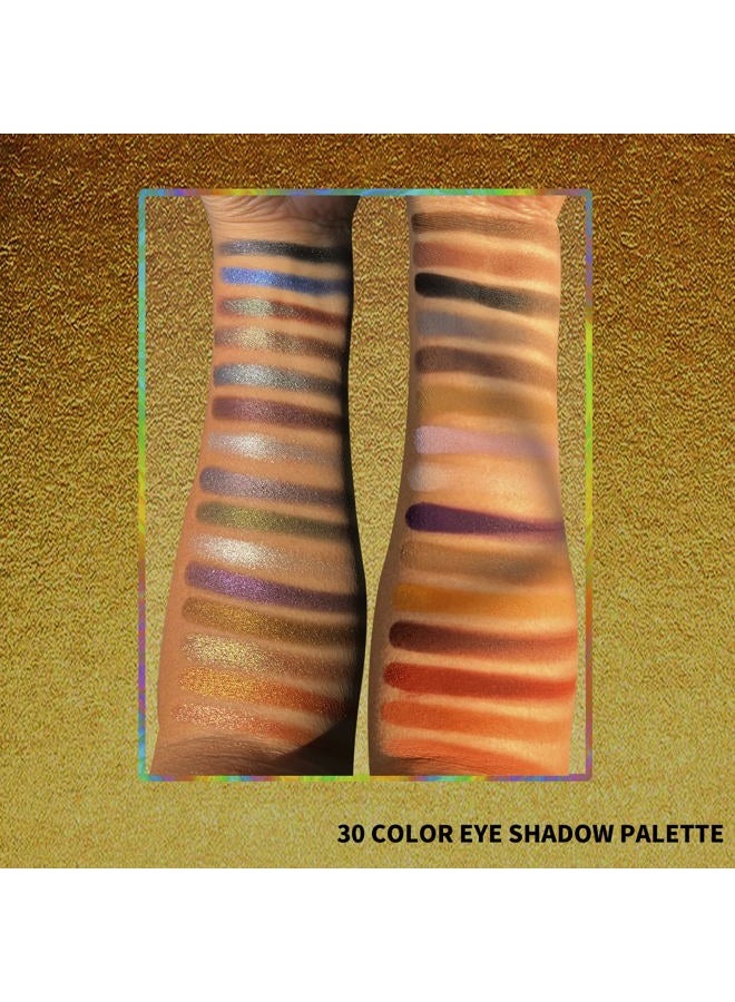 SZDYM Professional super shine shimmer 30 color eyeshadow palette,high pigment matte+duochrome+shimmer,Cruelty- Free Makeup Pallet,Colorful Powder Long Lasting Waterproof Eye Shadow (make up-2) - Image 3