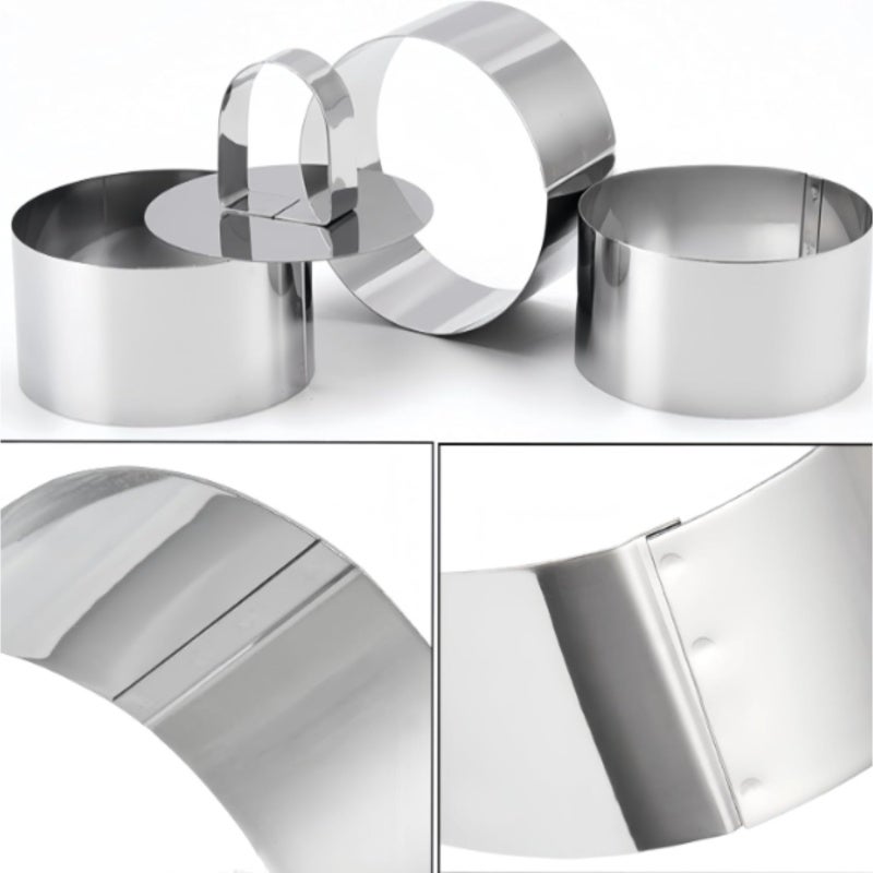 Round Baking Ring Molds: 3 Inch Diameter 1.6 Inch Depth 18/8 Food Grade Stainless Steel - Reusable Dishwasher Safe Non-Stick for Home Baking Restaurant Catering Dessert Making - Image 2