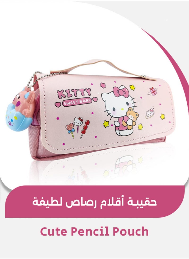 Hello Kitty Cute Pencil Pouch, Kawaii Big Pencil Case School Supplies Is a Great Gift for Kids Offices and Schools Suitable for Girls  - Image 1