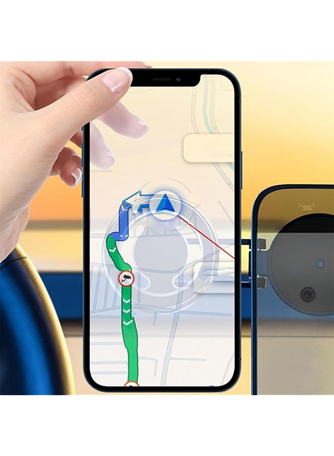 حامل هاتف للسيارة مزود بكوب شفط 360 درجة، قدرة تحمل فائقة، امتصاص مغناطيسي قوي، فضي (ليس أسود) - Image 4