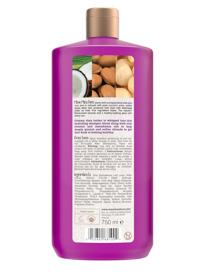 MAUI MOISTURE Maui Moisture Heal & Hydrate + Shea Butter Shampoo for Dry, Damaged Curls Helps Revive Curly & Coily Hair with Coconut Oil & Macadamia Oil, Vegan & Sulfate-Free Surfactants, 25.4 fl. Oz  - Image 2