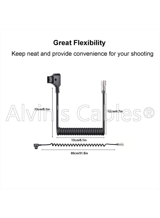 Alvin's Cables كابل طاقة D Tap لكاميرا بلاك ماجيك بوكيت سينما 4K| 6K BMPCC 4K 6K، كابل ملفوف 2 دبوس أنثوي إلى P Tap - Image 4