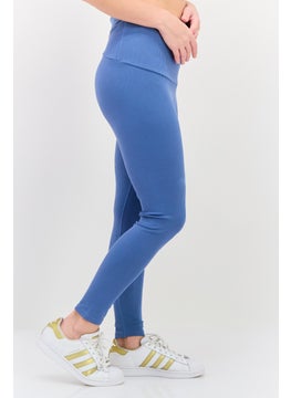 TRIUMPH Women Natural Spotlight Ribbed Leggings, Slate Blue  - Image 2