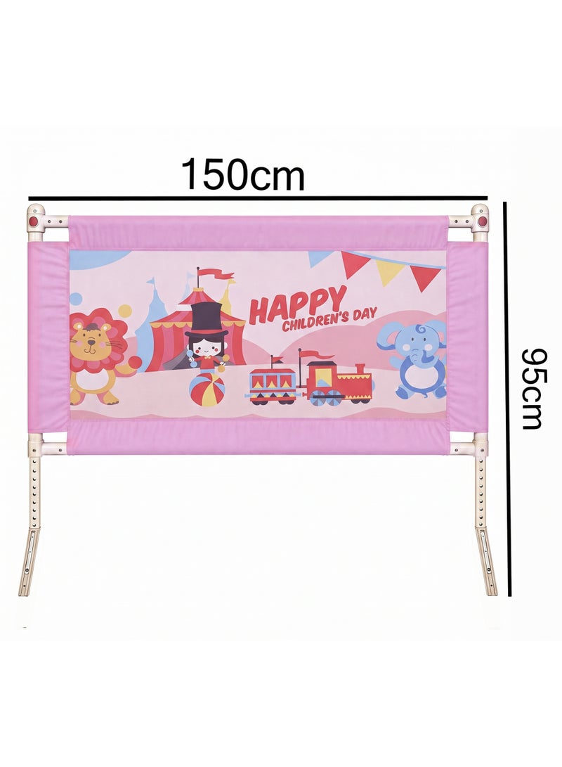 Toddler Bed Safety Rail Guard 150cm Adjustable Bedside Safety Barrier for Kids & Babies with Breathable Mesh and Secure Lock System - Image 2