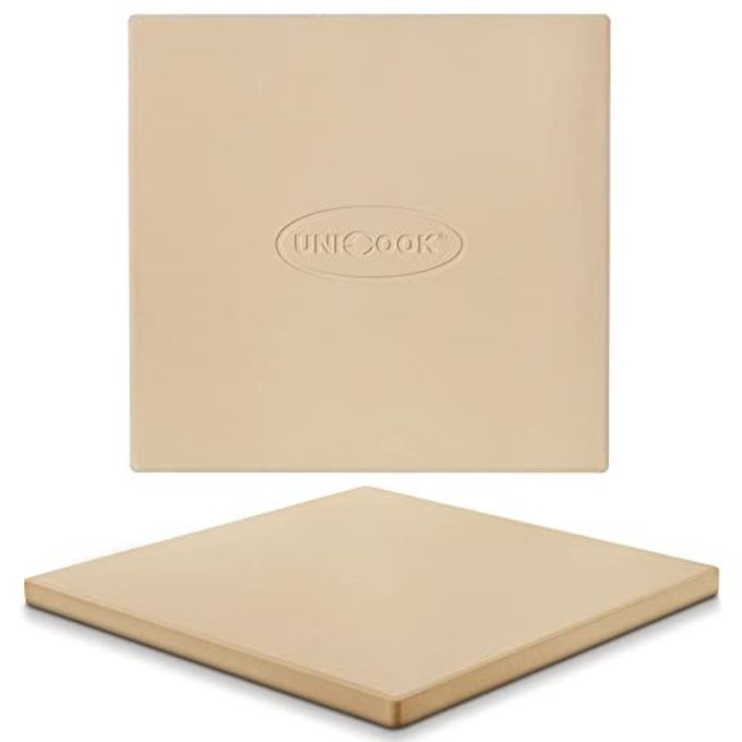 Unicook Pizza Stone for Oven and Grill, 12 inch Square Bread Baking Stone, Cordierite Baking Pan, Thermal Shock Resistant, Making Crispy Crust Pizzas, Bread, Cookie and More