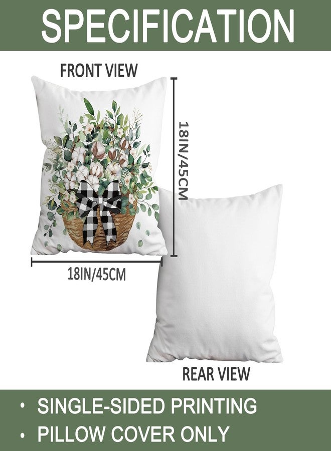 FUTBU Farmhouse Throw Pillow Covers 18x18 Inch Set of 4, Faith Family Farm Farm Cushion Case Decoration for Sofa Couch Set of 4 for Home Sweet Home Gift Green - Image 2