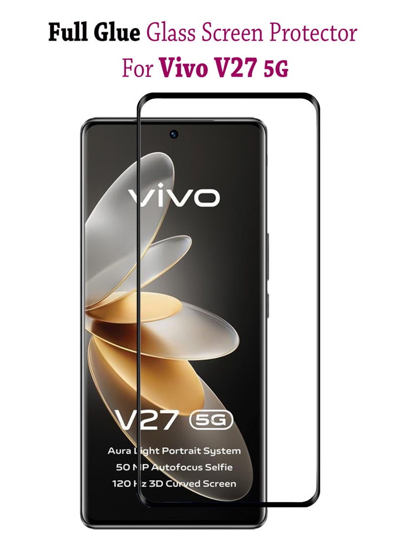 Generic - Tempered Glass Screen Protector For Vivo V27 5G - Black - Image 1