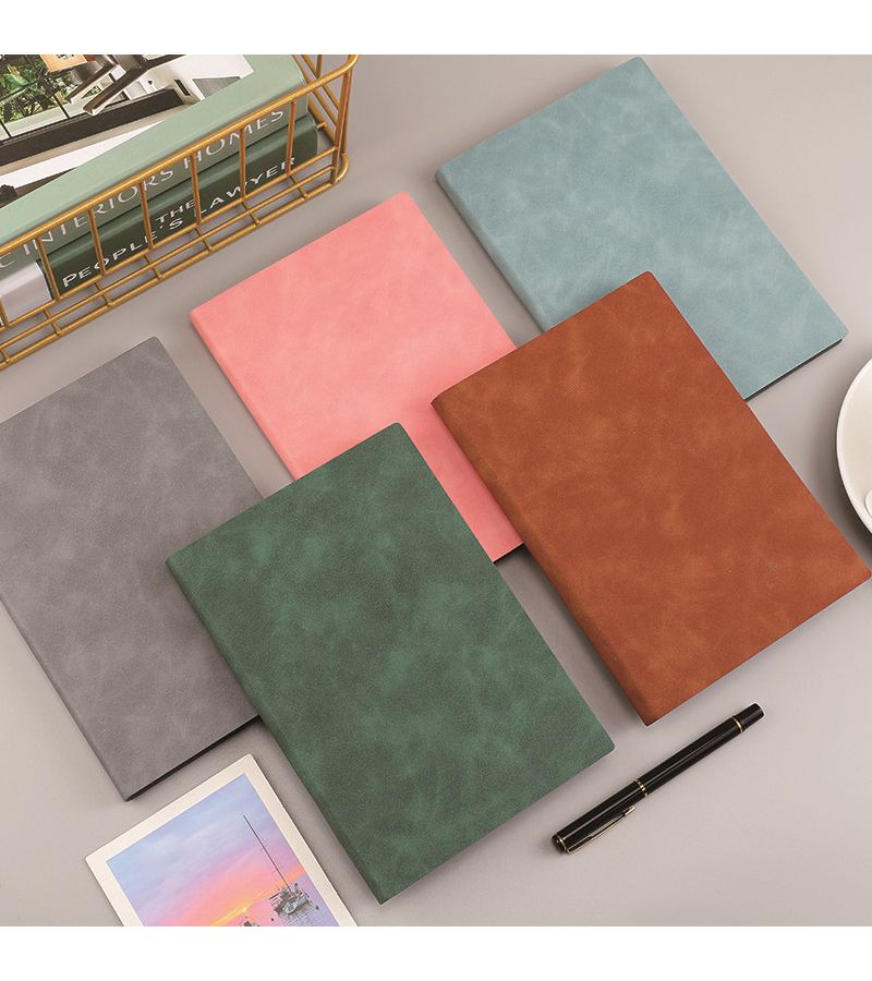 Professional A5 Business Journal Thickened Soft Cover Notebook Horizontal Ruled Pages Minimalist Diary Office Portable Daily Planner Haze Blue - Image 1