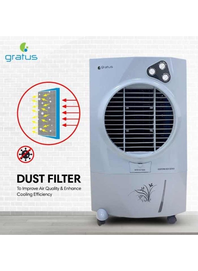 gratus ICESTORM80DX – 80 L Deluxe Evaporative Air Cooler with Four‑Way Air Deflection, Ice Chamber & Heavy-Duty Wheels - Image 5