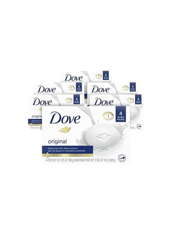 Dove Beauty Bar Gentle Skin Cleanser Moisturizing for Gentle Soft Skin Care Original Made With 1/4 Moisturizing Cream 3.75 oz 24 Bars