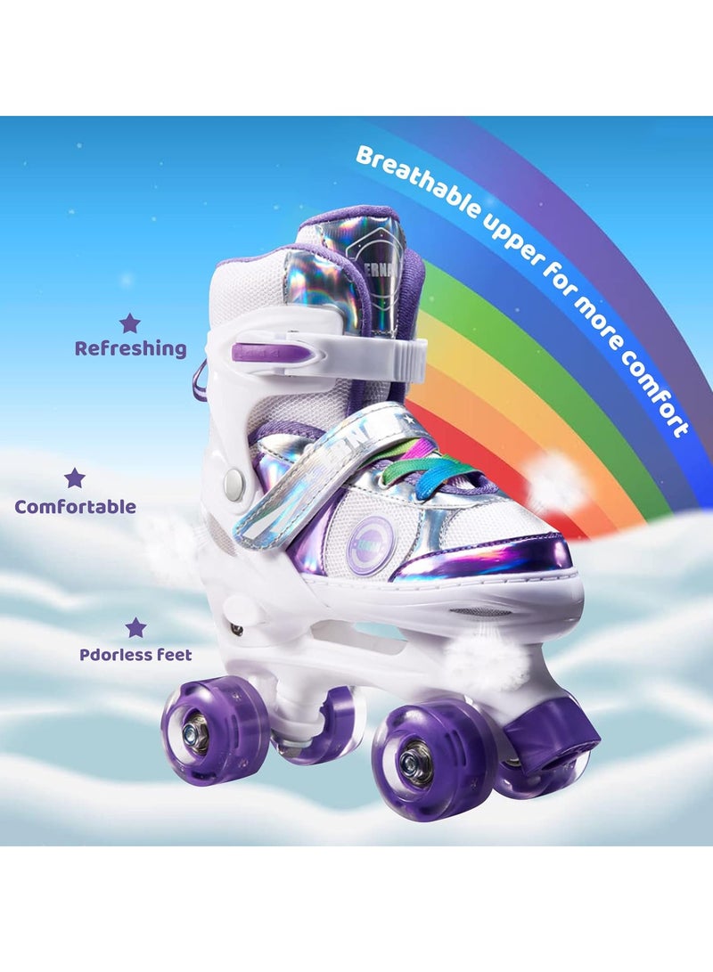 Bluejw Double Row Roller Skates for Kids Adjustable Size Breathable Design Fun Outdoor Sports Activity for Children Boys and Girls Four Wheel Roller Skating Shoes Size Available Small and Medium - Image 3