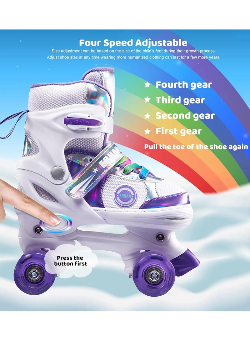 Bluejw Double Row Roller Skates for Kids Adjustable Size Breathable Design Fun Outdoor Sports Activity for Children Boys and Girls Four Wheel Roller Skating Shoes Size Available Small and Medium - Image 2