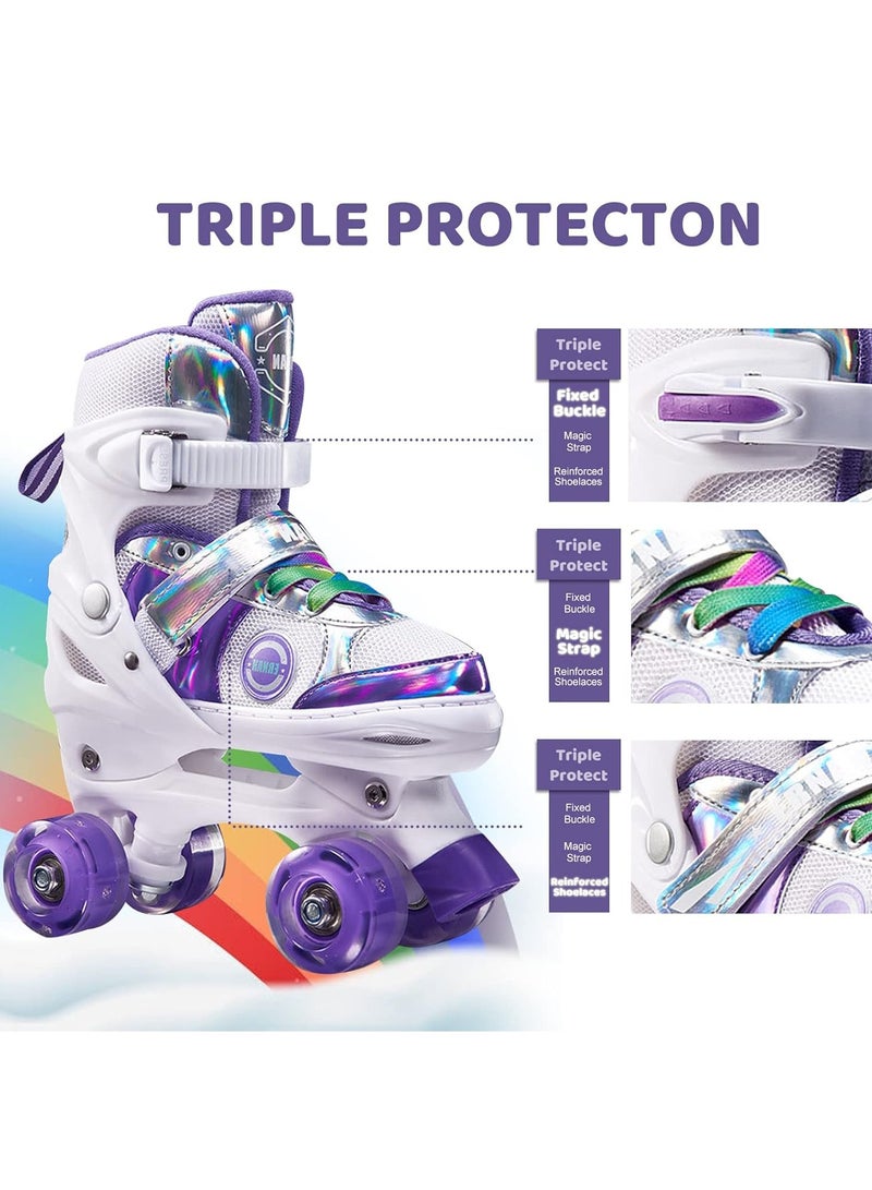 Bluejw Double Row Roller Skates for Kids Adjustable Size Breathable Design Fun Outdoor Sports Activity for Children Boys and Girls Four Wheel Roller Skating Shoes Size Available Small and Medium - Image 4