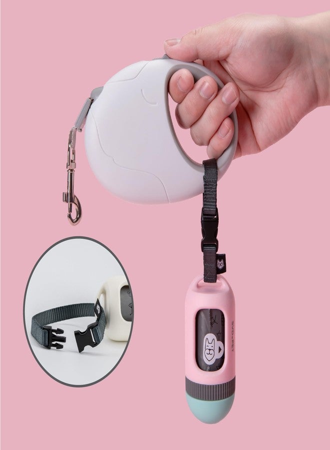 SVD.PET Dog Poop Bag Dispenser, Retractable Poop Bag Holder, Pink/Jade - Image 3