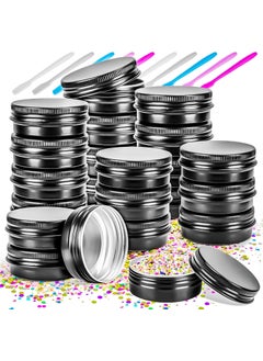 MotBach 16Pack 2oz Tin Jars, 60ml Metal Tin cans, 2Ounce Aluminum tin can jar Containers with Screw Lid for Lotion Bars, Balms, Spices, Salve, Beard Balm, Toiletries, Creams, Samples, Makeup Cosmetic