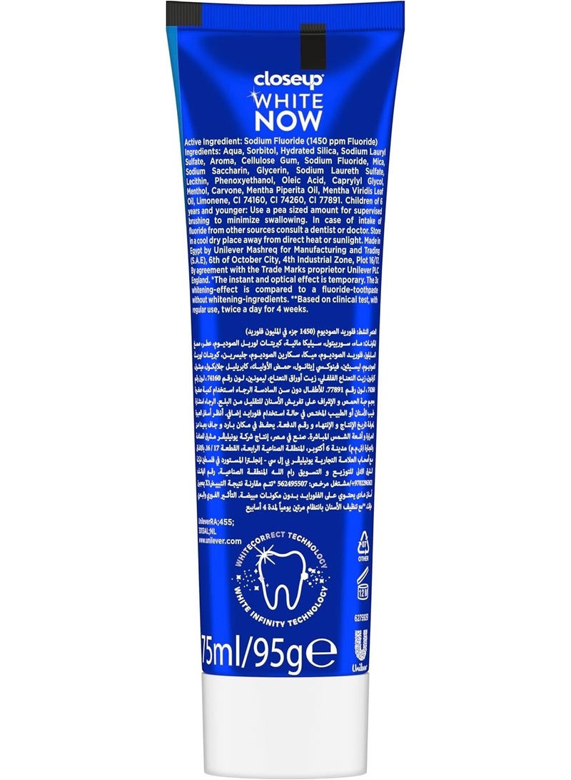 Closeup White Now Toothpaste HollyWood Smile 75ml - Image 3