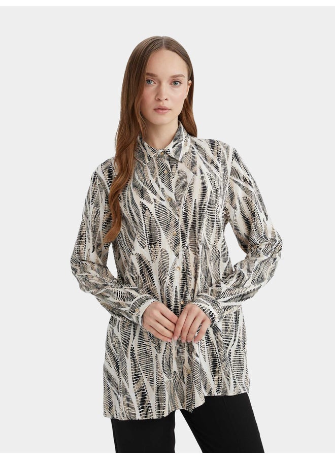 DeFacto DeFacto Black Printed Long Sleeve Shirt  - Image 4