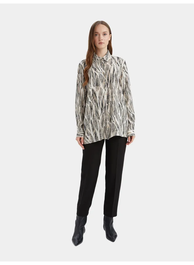 DeFacto DeFacto Black Printed Long Sleeve Shirt