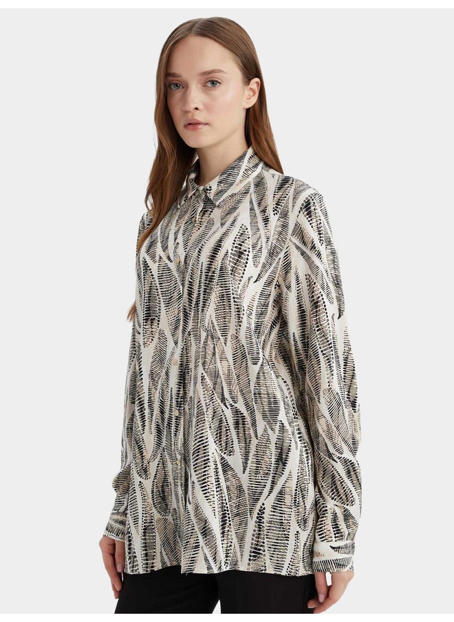 DeFacto DeFacto Black Printed Long Sleeve Shirt  - Image 3