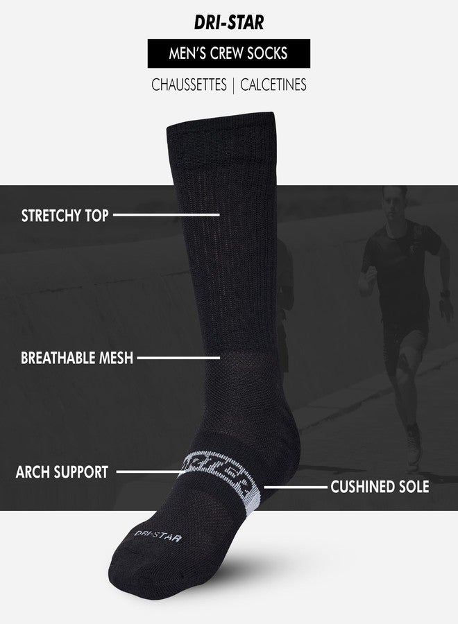 STARTER Men's Half Cushion Crew Socks 10 Pack (Black Multicolor, 6-12) - Image 3