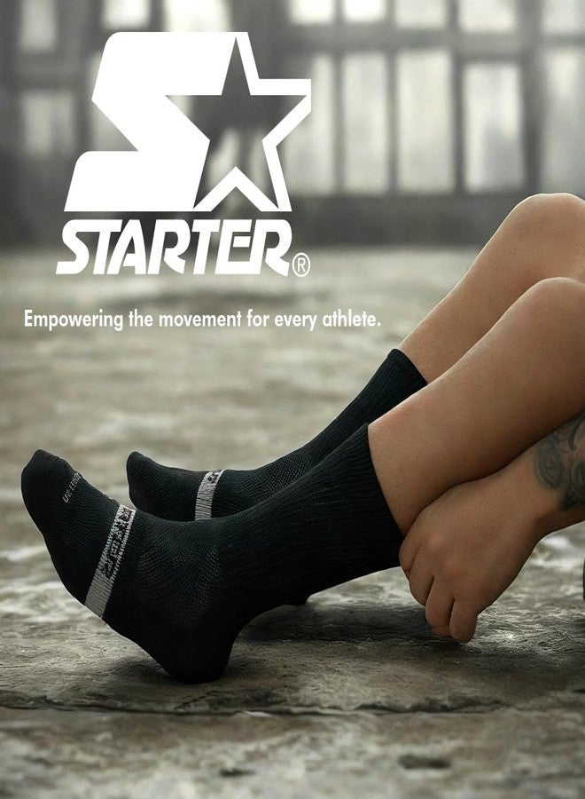 STARTER Men's Half Cushion Crew Socks 10 Pack (Black Multicolor, 6-12) - Image 2